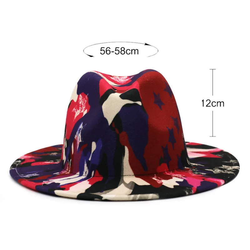 Hat fedora hat tie dyed Panama felt hat for women jazz hat church hat top cap british women fedoras hats for men шляпа женская tan fedora hat