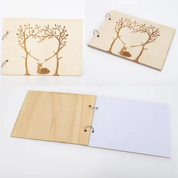 

Christmas Notebook With Wooden Front Cover Notepad Creative Personality Signed Book Guestbook Office School Notebook Supplies