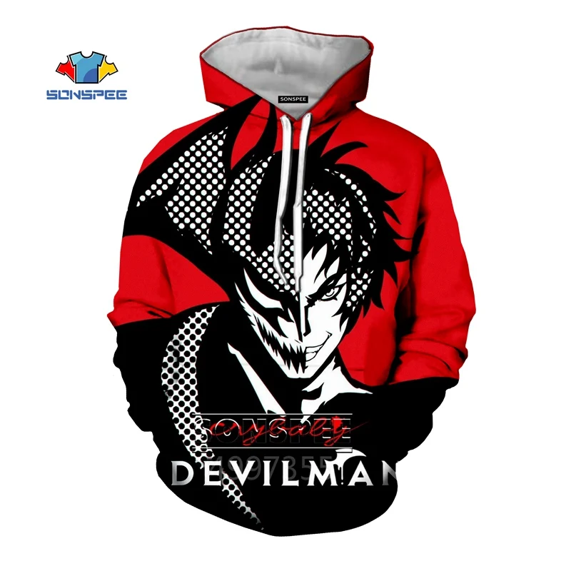 SONSPEE DEVILMAN crybaby/Осенняя модная толстовка для мальчиков и девочек-подростков толстовка с 3D принтом для отдыха, топ с длинными рукавами, пуловер для детей, C155 - Цвет: 23