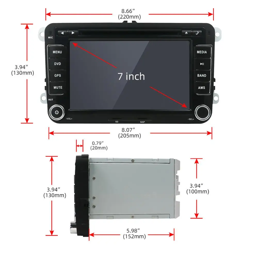2 din четырехъядерный Android 10 0 для Volkswagen golf/forpolo sedan/T5/tiguan/passat/caddy радио wifi Bluetooth DAB OBD