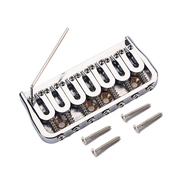 

1 Set 7 String GA879 Brass Chrome Saddle Bridge Strain Plate Bridge For Musical Instrument Replacement Guitar Ukulele