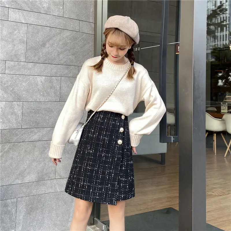 High-waisted Skirt With Side Slit Long Skirt Women Elegant Skirts Womens 2021 Vintage Harajuku Fashion Clothing Skort for Women tennis skirt outfits