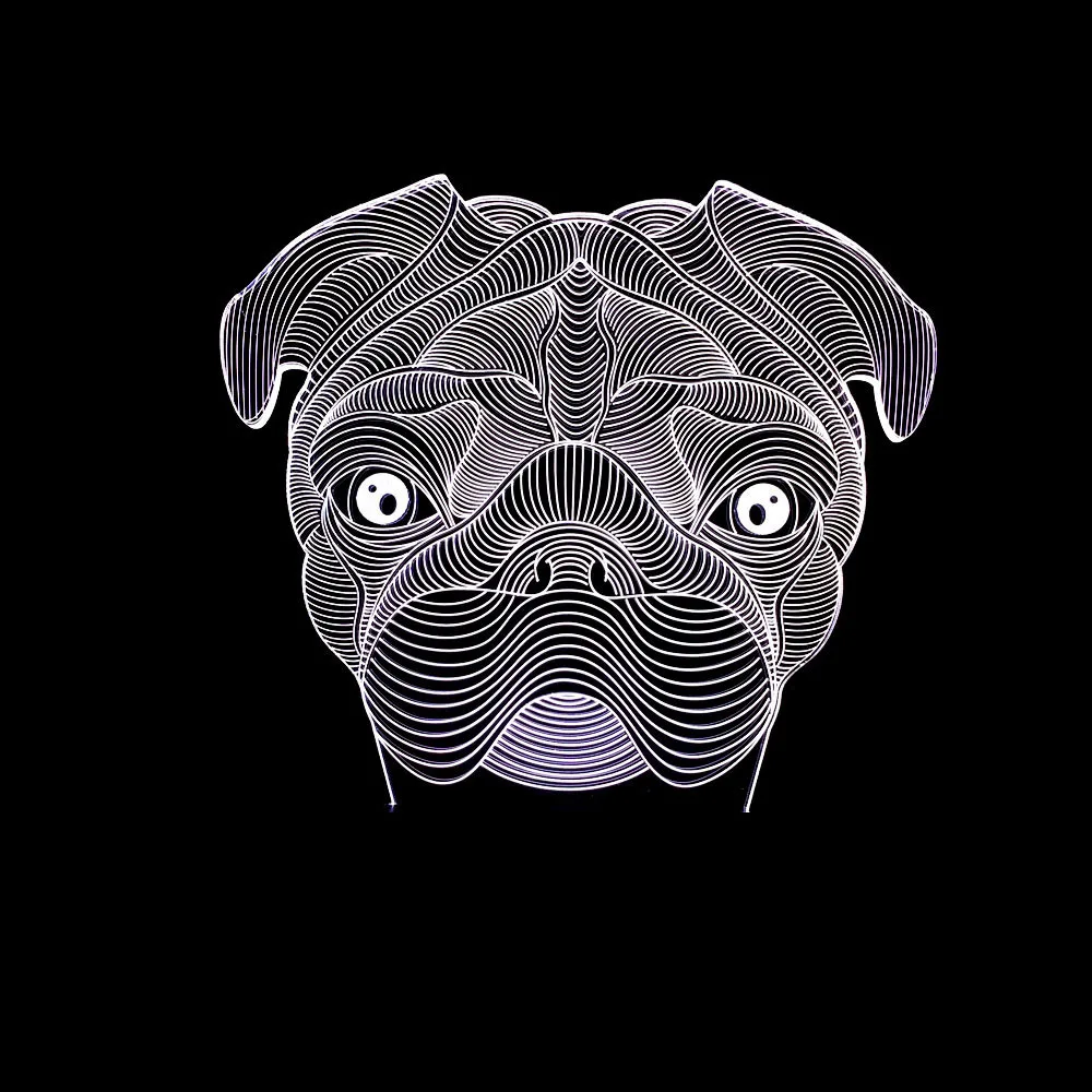 

Creative Small Night Lamp Baby Bedside Lamp Shar Pei 3D Colorful Touch Lamp 3D usb led Desktop Small Table Lamp