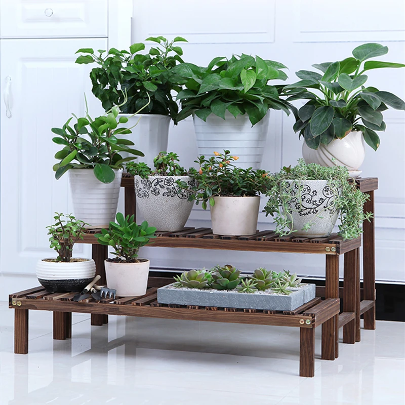 

Solid Wood Balcony Flower Airs Multi-storey Indoor A Living Room Flowerpot Frame Multi-storey Landing Type Green Rose Rack