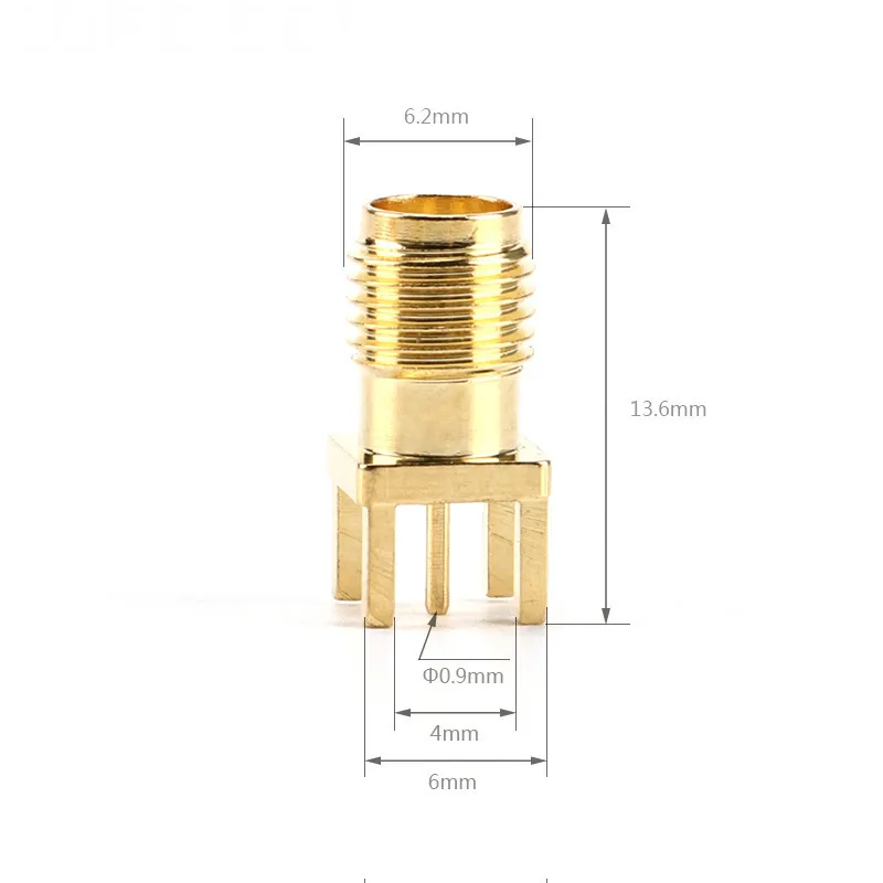Внутренний разъем SMA припоя гайка край PCB зажим прямые крепление Позолоченные RF колодка разъема припоя 2/5/10 шт