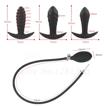 15cm Super Large Inflatable Anal Dildo Pump Built-in Silicone Rod Butt Plugs Men Prostate Massage Anus Dilator Women Sex Toys 2