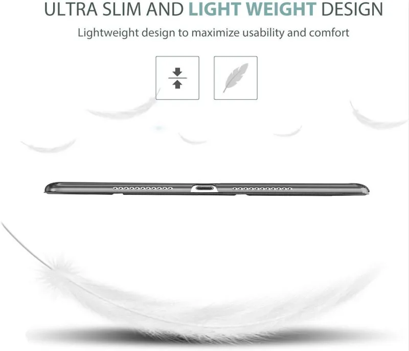 Для iPad Air(3rd Gen) 10," Чехол iPad Pro 10,5" крышка, тонкая легкая подставка Smart Shell полупрозрачный, с глазурью задняя крышка