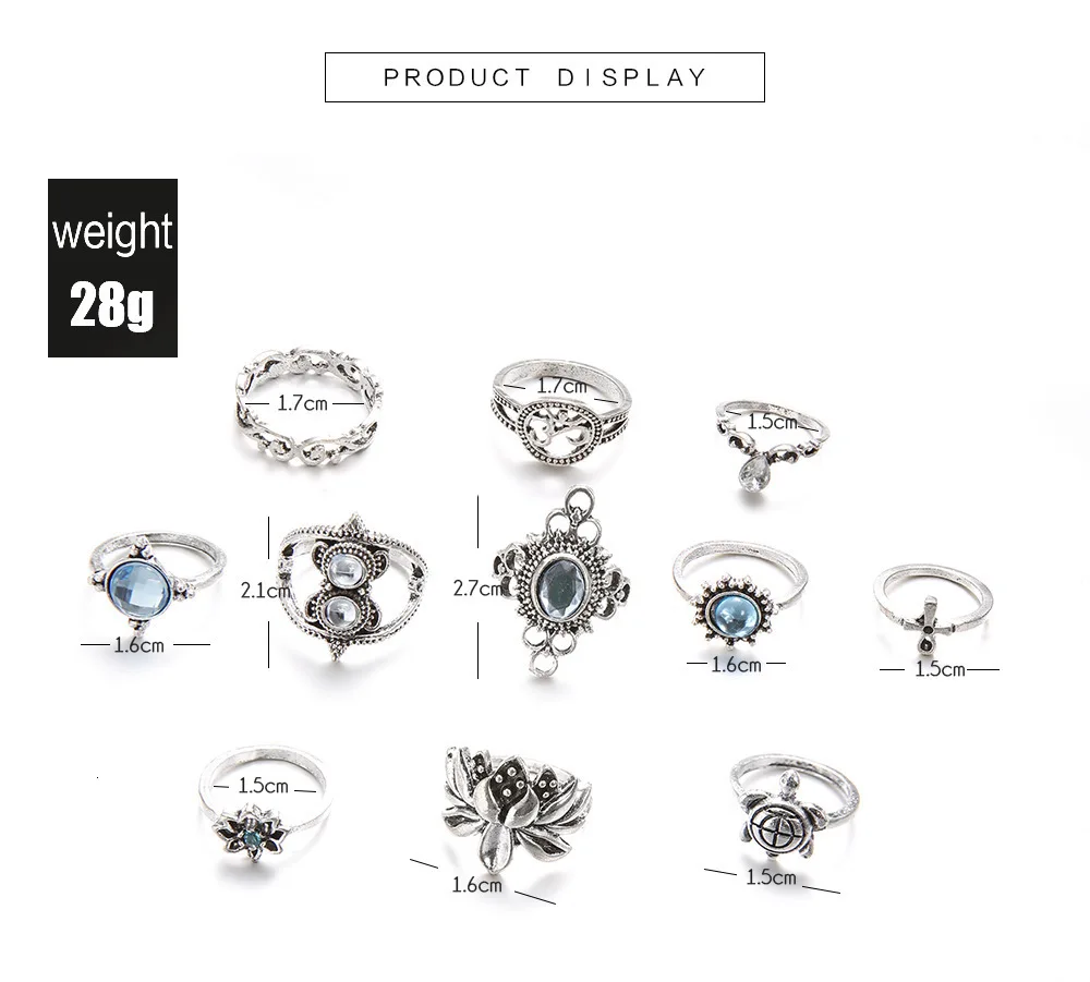 Bague Femme, винтажные кольца для женщин, геометрической формы, в стиле бохо, цветок, кристалл, кольцо на кончик пальца, набор, богемный, миди, ювелирные изделия, серебряный цвет