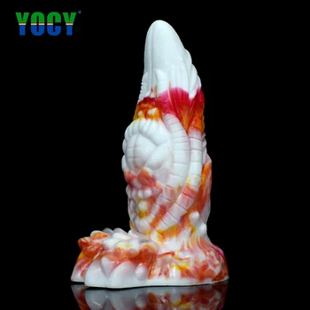 YOCY Large Anal Butt Plug Animal God Beast Fantasy Dildo Silicone Sucker Colorful Sex Toys For Women Men Massager
