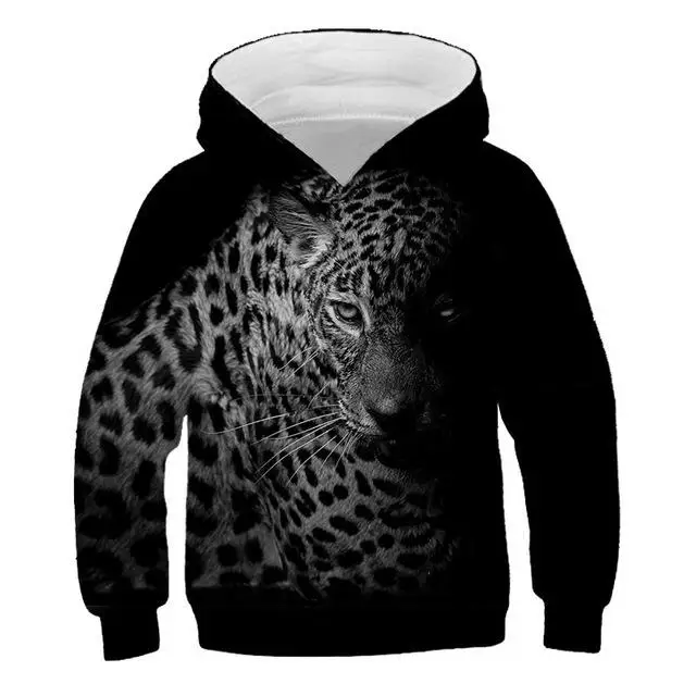 Ltimo modelo animal 3D impresin nios sudadera Abrigo con capucha suter nio leopardo Tigre estampado Cool ropa de ocio - Цвет: TNT-749