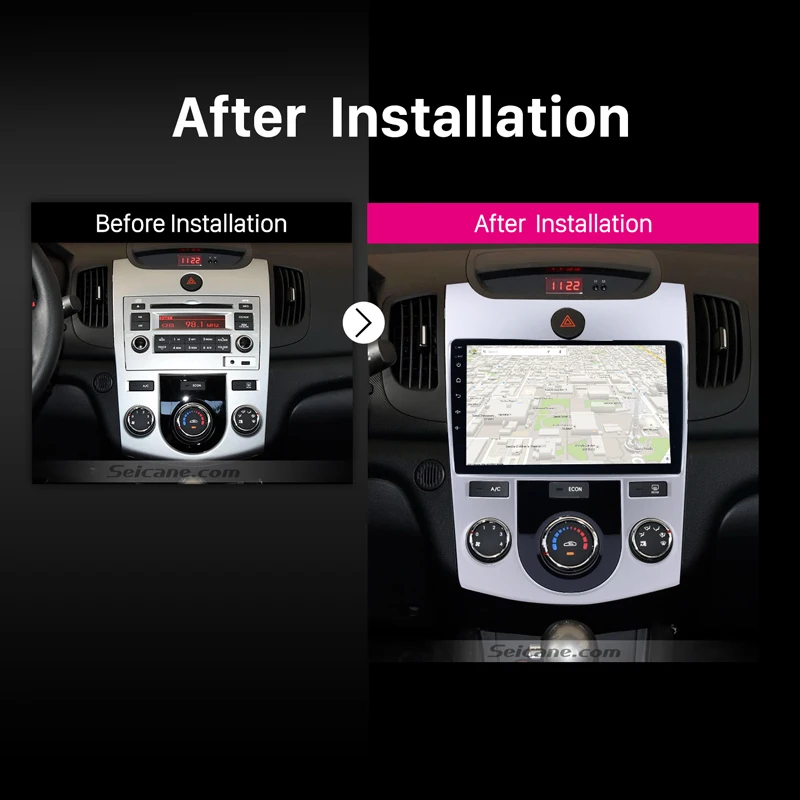 Clearance Seicane Android 9.0 9" Quad-Core Car Radio Touchscreen GPS Multimedia Player for 2008 2009 2010-2012 KIA Forte MT with FM 5