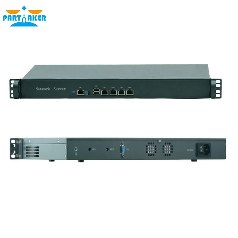 Причастник Intel Celeron J1900 четырехъядерный 1U Rackmount сетевой сервер с 4 Lan брандмауэр