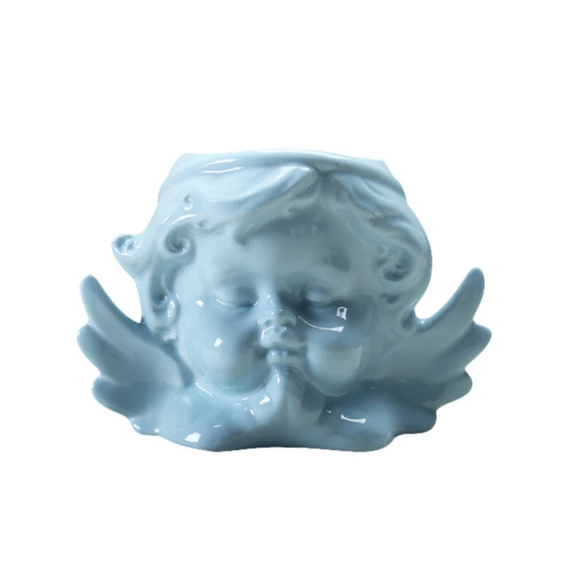 Керамический цветочный горшок в форме ангела кактус суккулент горшке сплошной