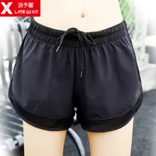 Новые поддельные двухсекционные сетчатые марлевые шорты, анти-светильник, свободные дышащие шорты для занятий йогой и фитнесом для женщин