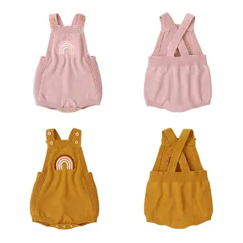 

Baby Sleeveless Knitted Rompers Bodysuits Autumn Newborn Boys Girls Jumpsuits Clothes 0-24Months Toddler Costumes