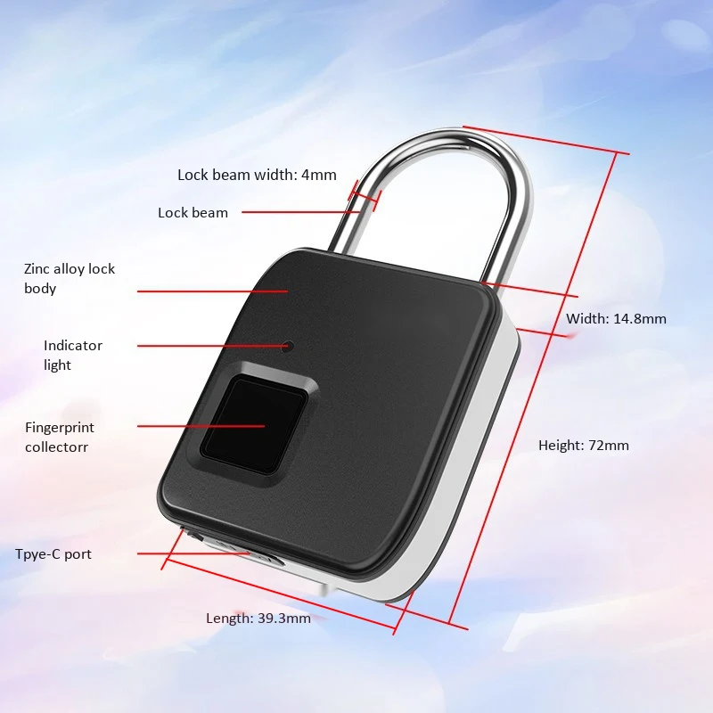 FL-S3, умный замок, без ключа, с отпечатком пальца, IP65, водонепроницаемый, защита от кражи, замок для двери, чехол для багажа, замок