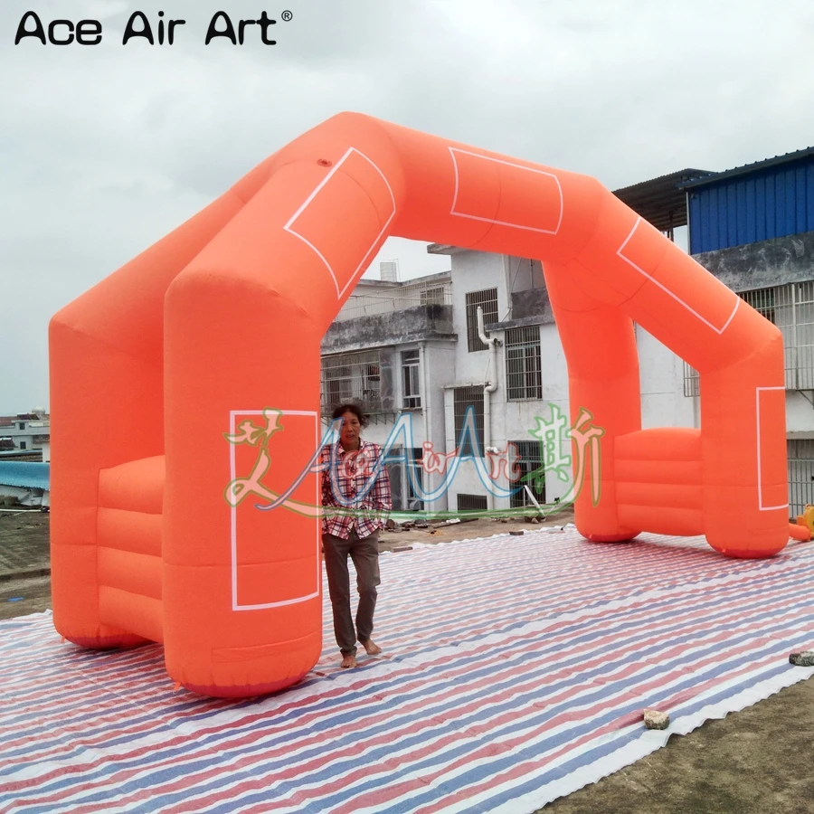 Inflatable Arch Gate Start Finish Line Archway with Sticker Box for Advertising, 4 Legs