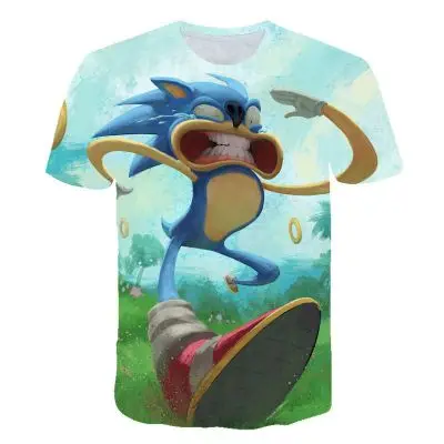 

3D print Children Sonic The Hedgehog Boys Girls Tops Tees Cartoon Design Funny T-Shirts Kids Summer Casual Clothes For Toddler