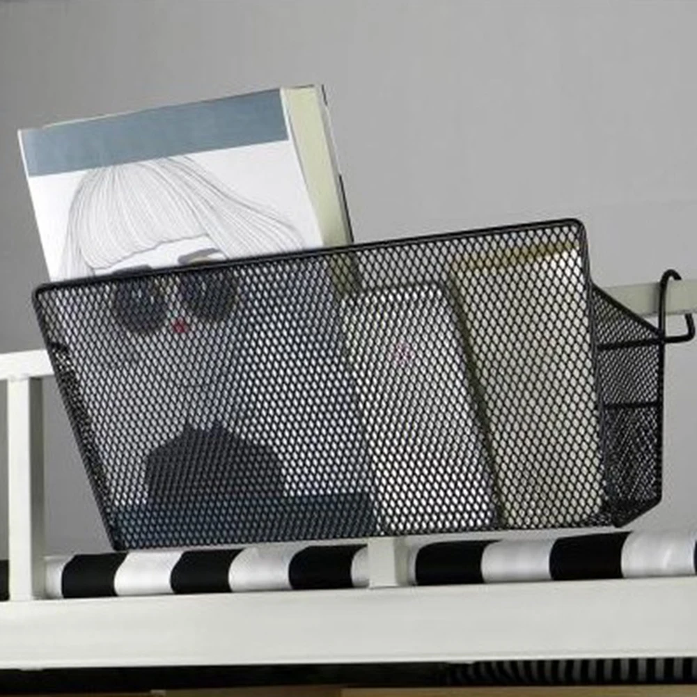 

Metal Mesh Dorm Bedside Hanging Basket Wire Storage Shelf Rack Bunk Organizer