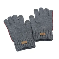 2021 British business style men's warm gloves winter simple all-match thickened finger touch screen gloves
