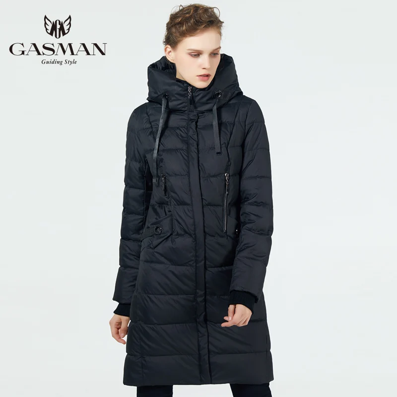 GASMAN 2019 новое зимнее женское пальто био пух верхняя одежда парки модная