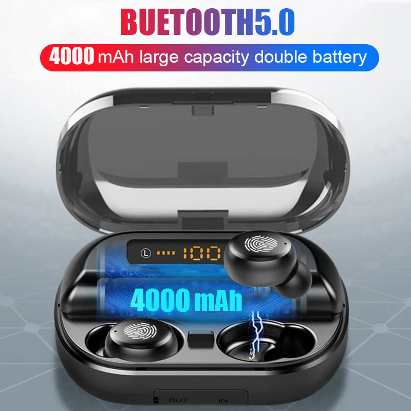 V11 наушники-вкладыши TWS Bluetooth 5 0 наушники с микрофоном 4000 мАч порт для зарядки