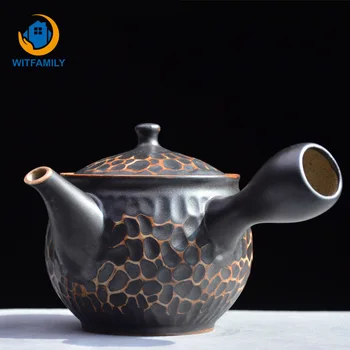 

Retro Teapot Ceramic Kung Fu Tea Set Side Handle Pots Japanese Pottery Single Pot Tea Maker Stoneware Tea Pot Kettle Handmade