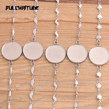 

1pcs Stainless Steel Bracelet Base Settings Round Cabochons 20mm Cameo Bracelets Bezel Trays Blanks For Jewelry DIY Finding