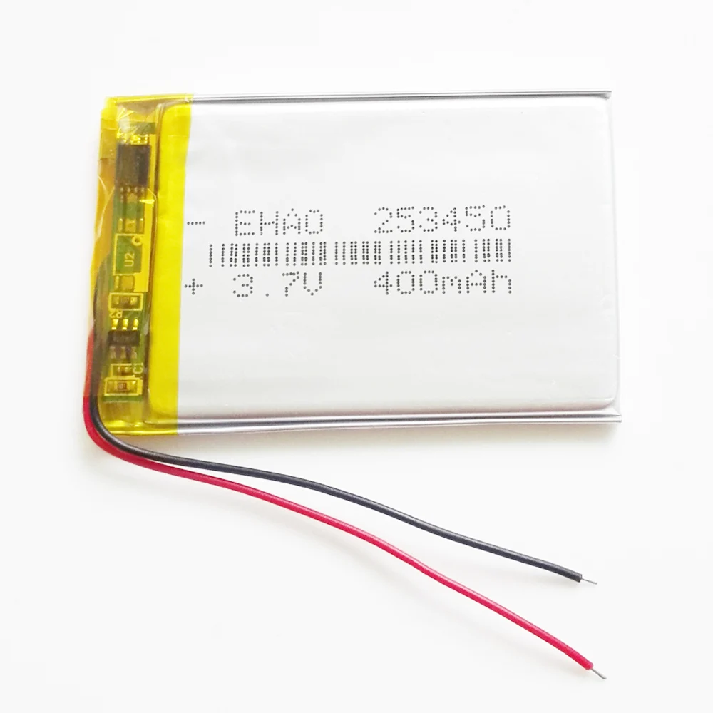 EHAO 253450 3 7 В 400 мАч ультра тонкий литий полимерный аккумулятор для Mp3 GPS смарт часов