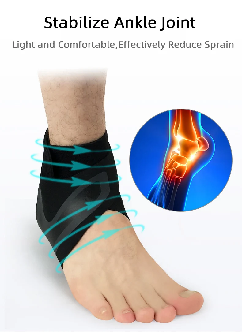 Компрессионный баскетбольный голеностопный протектор для футбола, поддерживающий ремешок для голеностопного сустава, бандажная повязка, фитнес-защита для ног