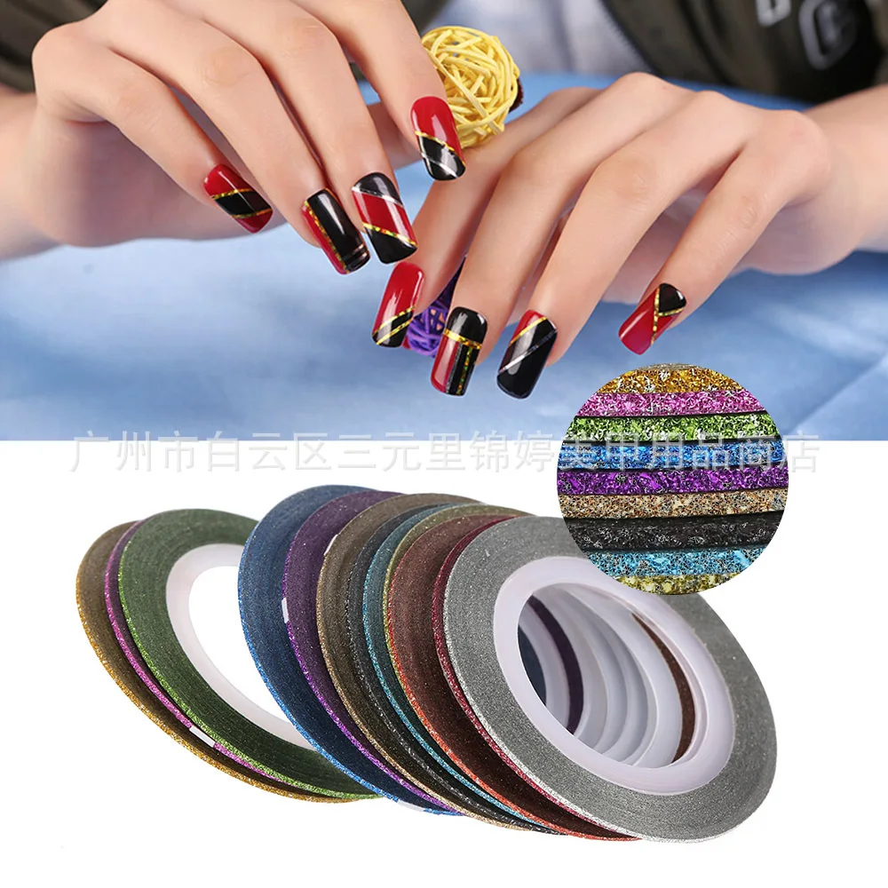 

1 Pcs 13 Colors Grinding Nail Tape Stainless Steel Nail Art Double Sided Cuticle Finger Pusher Manicure Pedicure Nail Care Tools