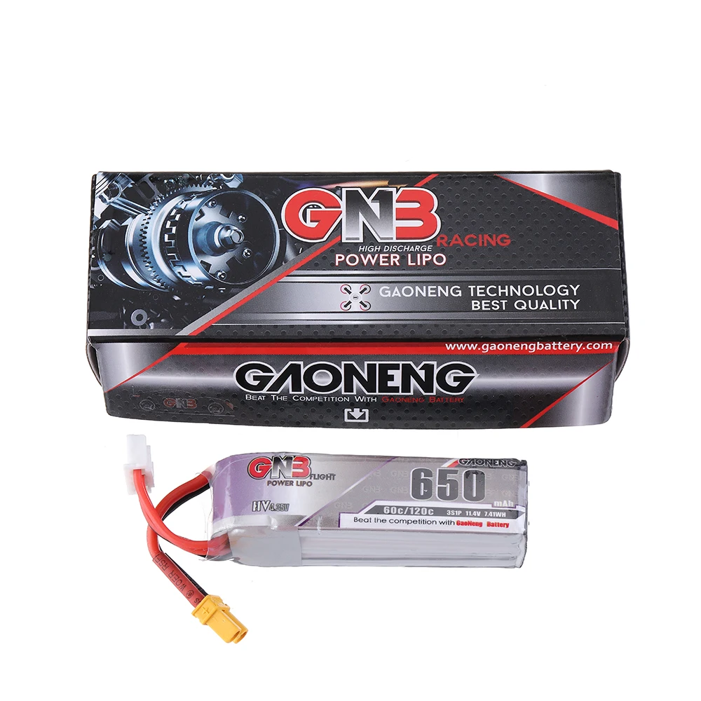Gaoneng 7 6 V 650mAh 60C 2S HV 4 35 Lipo батарея XT30 разъем для Happymodel FPV Racing Cine Whoop BetaFPV Drone|Детали и