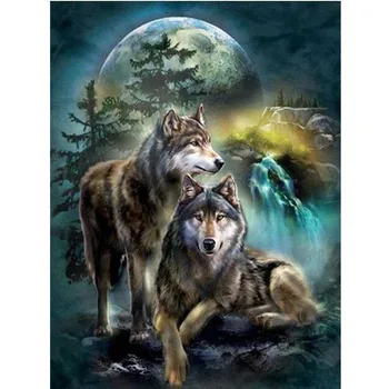 

5D diamond painting wolf DIY round full diamond embroidery animal rhinestone cross stitch diamond mosaic handmade picture