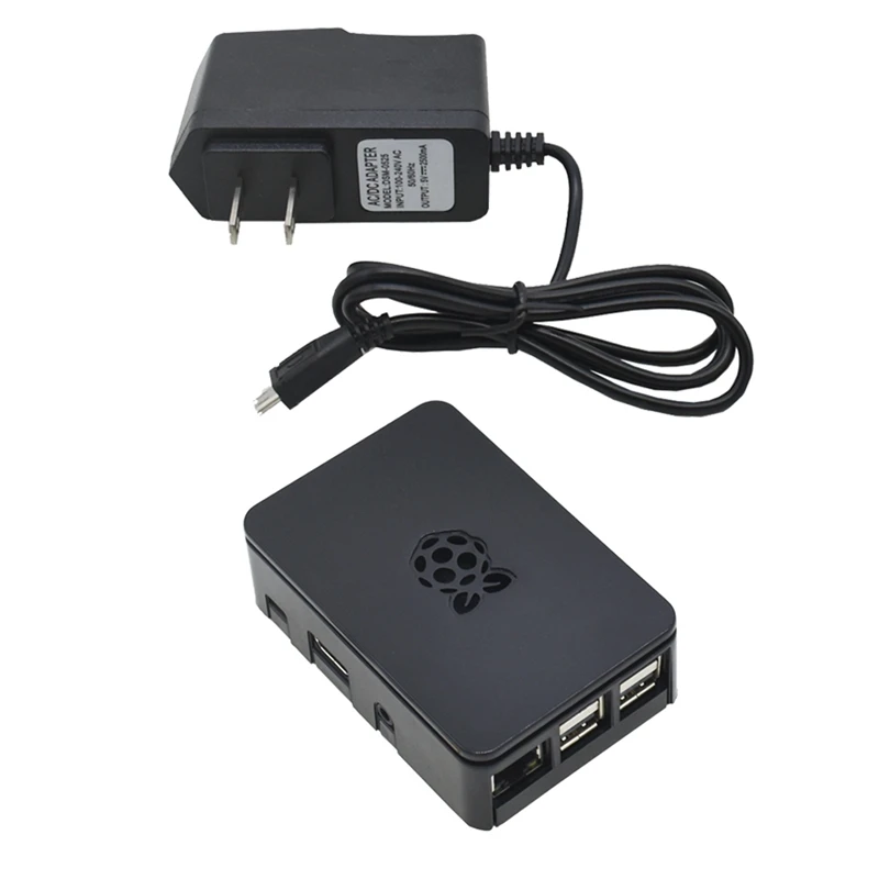 Для Raspberry Pi 3 Model B+(Plus)+ Abs чехол+ 5V 2.5A Мощность адаптер с поддержкой Wi-Fi и Bluetooth Декодер каналов кабельного телевидения штепсельная вилка стандарта США