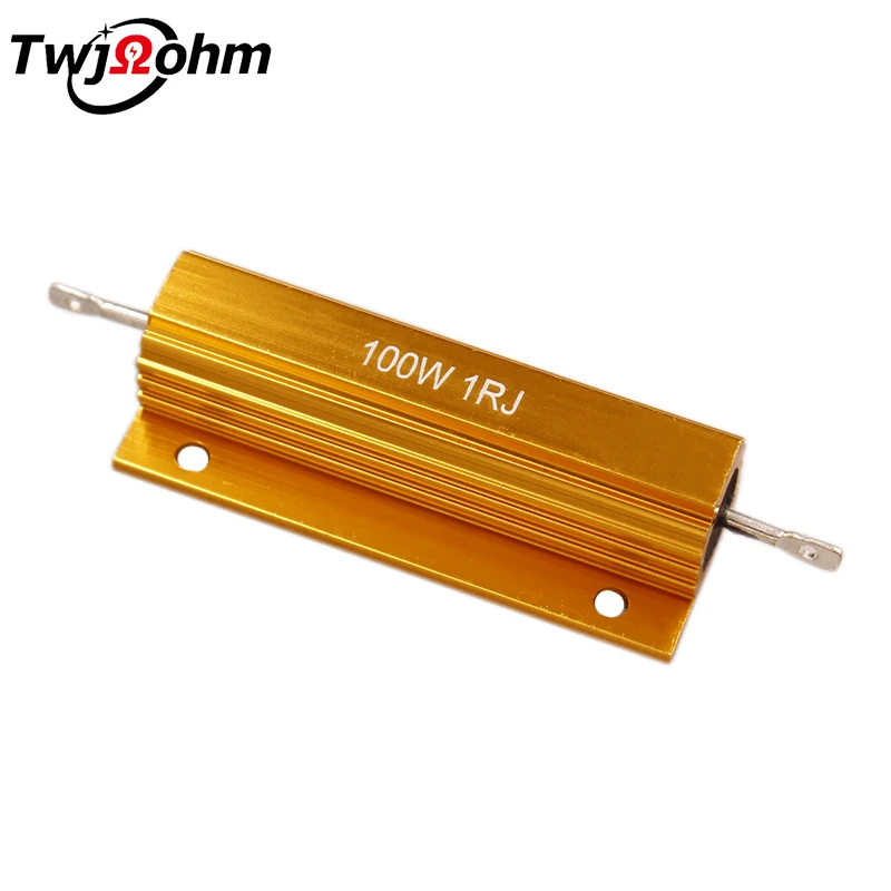 2PCS RX24-100W metal aluminum casing wound resistors 0.1R 3R 1R 2R 300R 10R 4R 50R 1K 6R 0.5R 8R Ohms 47R 33R 20R 1K 20K30R15R r