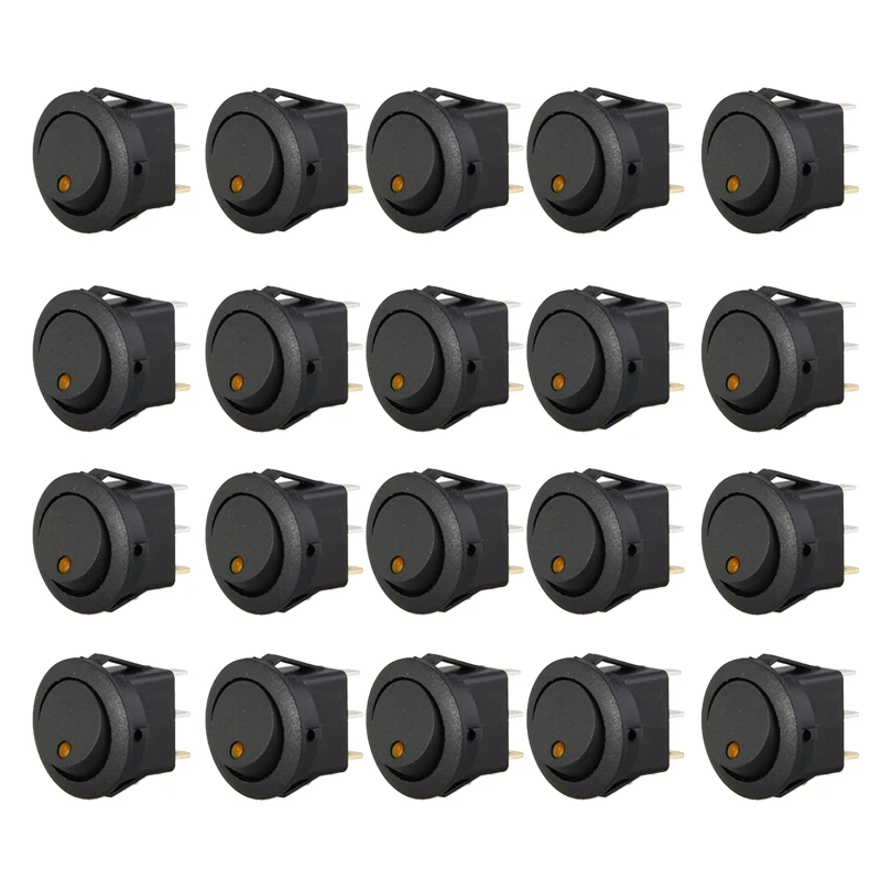 

20 x 16mm Light Switch Indicator Yellow 12V DC for Boat Car