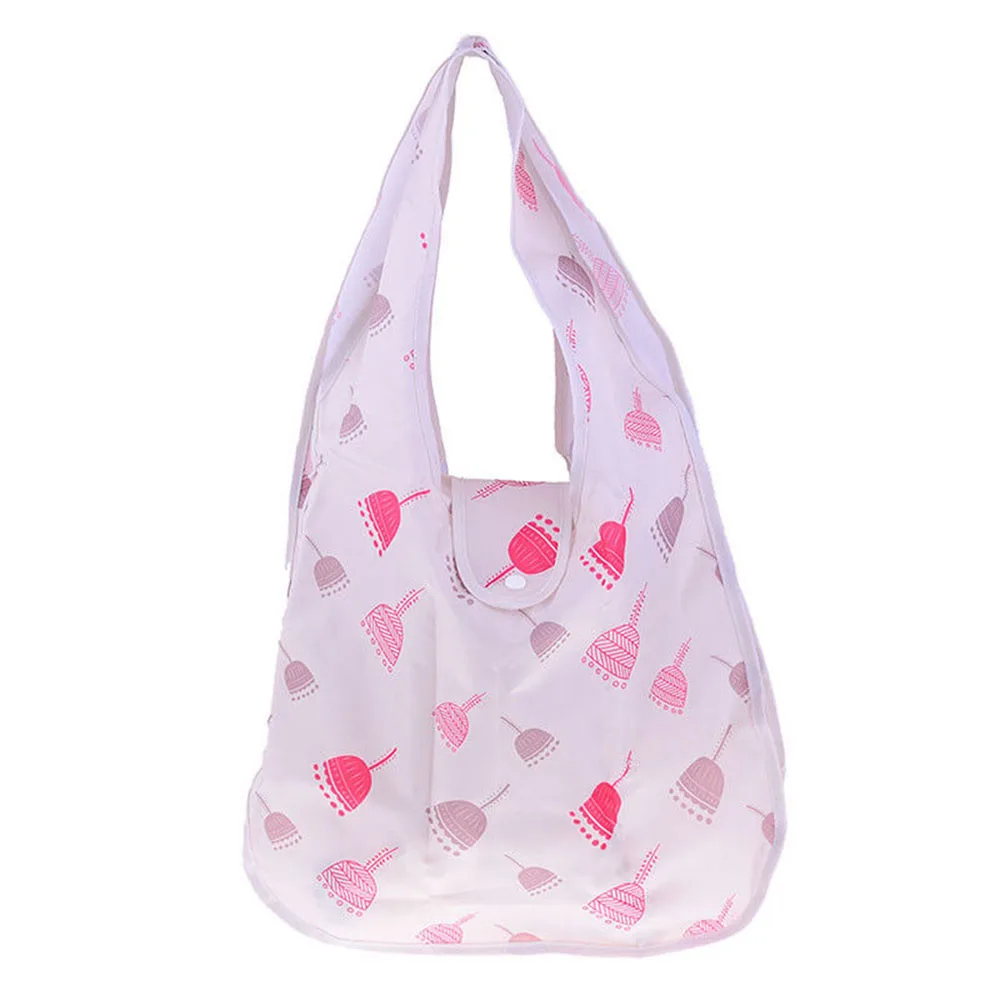 4 стиля, новинка, водонепроницаемая полиэфирная Складная многоразовая Эко сумка для покупок, дорожная сумка, сумка-тоут, сумки на плечо, повседневные - Цвет: white