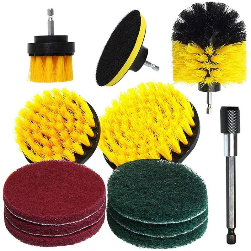 12Pcs/Set Electric Drill Brush Scrub Pads Grout Power Drills Scrubber