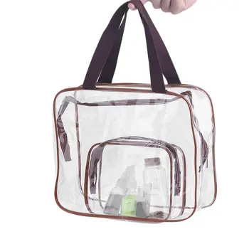 

3Pcs/set Portable Makeup Cosmetic Toiletry Travel Bath Wash Storage Pouch Transparent Waterproof Bag Organizer Bag