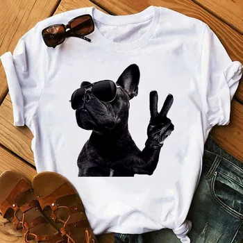 

Shirts Women Harajuku Music Dog Printing T-shirt Summer Fashion Funny Sports Dog T Shirt Casual Short-sleeved Female Clothing