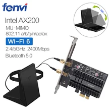 Двухдиапазонный 2400 Мбит/с беспроводной Wi-Fi сетевой адаптер с Wi-Fi 6 Intel AX200 NGW NGFF с 802,11 ac/ax BT 5,0 для рабочего стола