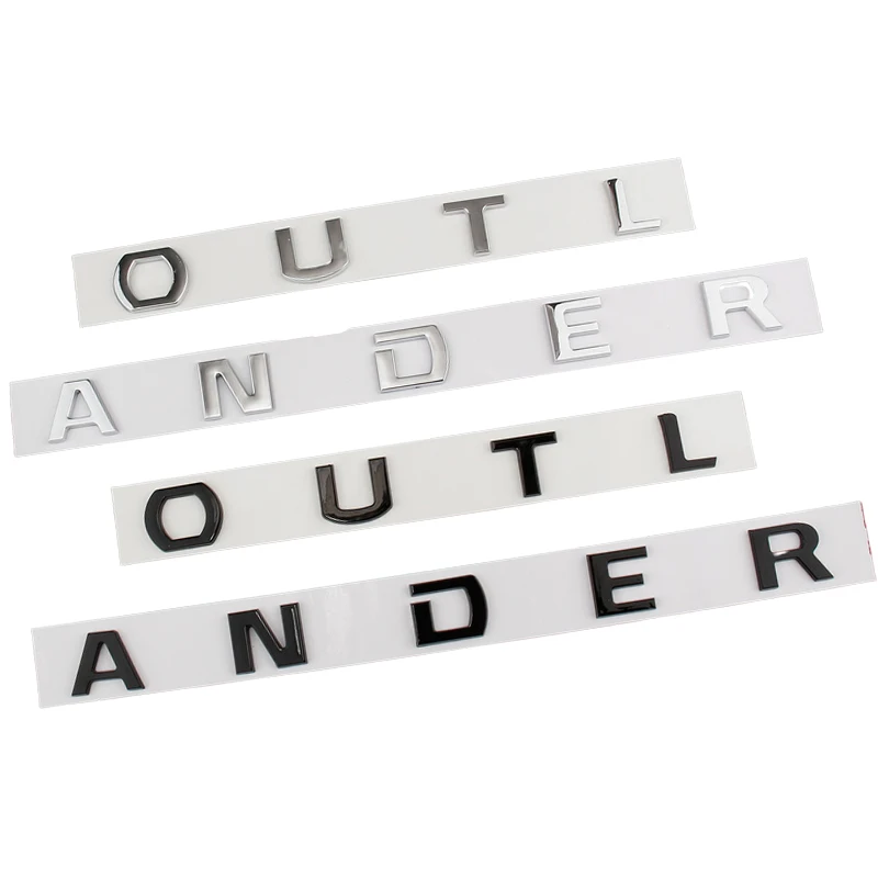 자동차 3D ABS 문자 로고 데칼 스티커 Mitsubishi OUTLANDER 자동차 앞 헤드 후드 알파벳 엠블럼 배지 스타일링 스티커