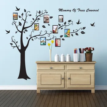 

Super Large Photo Frame Wall Sticker Double Collage Black Removable Photo Tree Wall Painting Living Room Decoration Bedroom Art