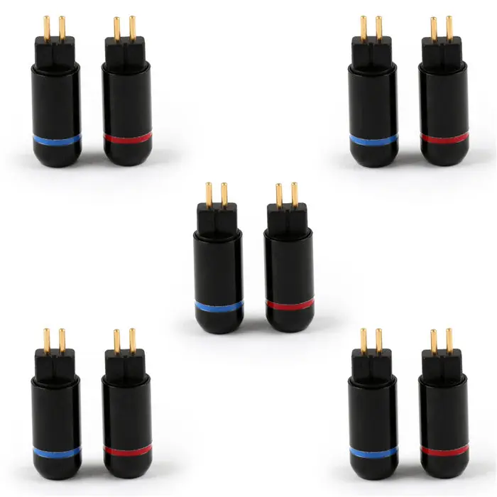 Areyourshop 5 пар 0,78 мм наушники булавки разъем для Westone UM3X W4R UE18 разъем адаптера черный, серебристый - Цвет: Black