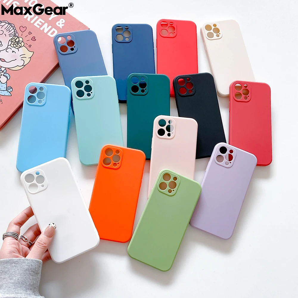 Квадратный мягкий тонкий силиконовый чехол для телефона iPhone 11 12 Pro Max Mini XR XS X 6 6S 7 8