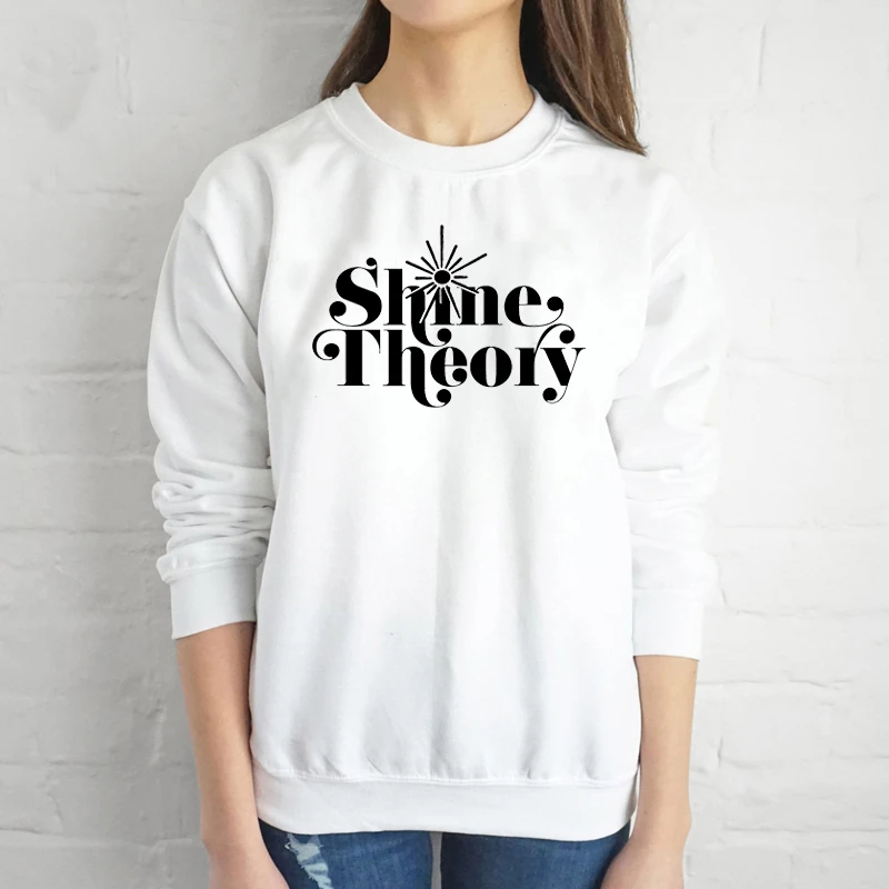 

Shine theory sweat shirt women fashion pure religion Christian Bible baptism hipster graphic quote pullovers vintage tops- L278