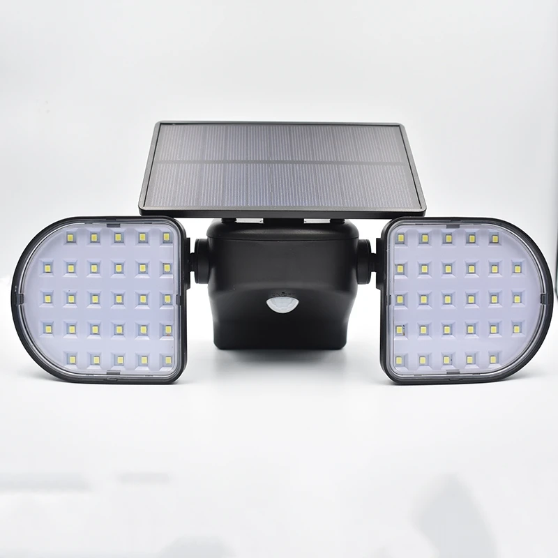 ELEG-56Led с двойной головкой, вращающийся Солнечный садовый светильник, уличный светильник с зондированием человеческого тела, настенный светильник