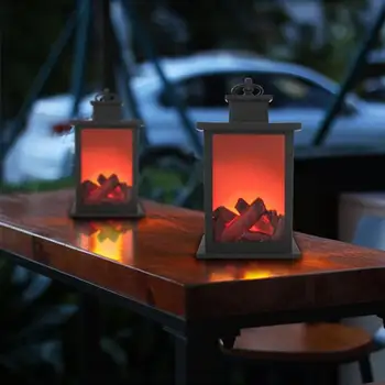 

LED Charcoal Flame Lantern Lamps Simulated Fireplace LED Flame Lamps Flame Effect Light for Home Courtyard Living Room Decor