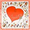 New arrival 90*90cm Luxury Brand Women Silk Scarves Heart and Lipstick Design Square Scarves Spring Summer Shawls For Ladies 3