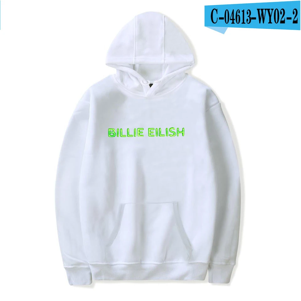 Billie Eilish Толстовка для мужчин/wo мужские пуловеры Billie Eilish толстовки Осень Зима хип хоп Повседневная хлопковая уличная одежда 4xl - Цвет: white